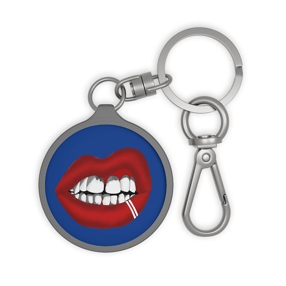 Big Lips Keyring Tag Dark Blue