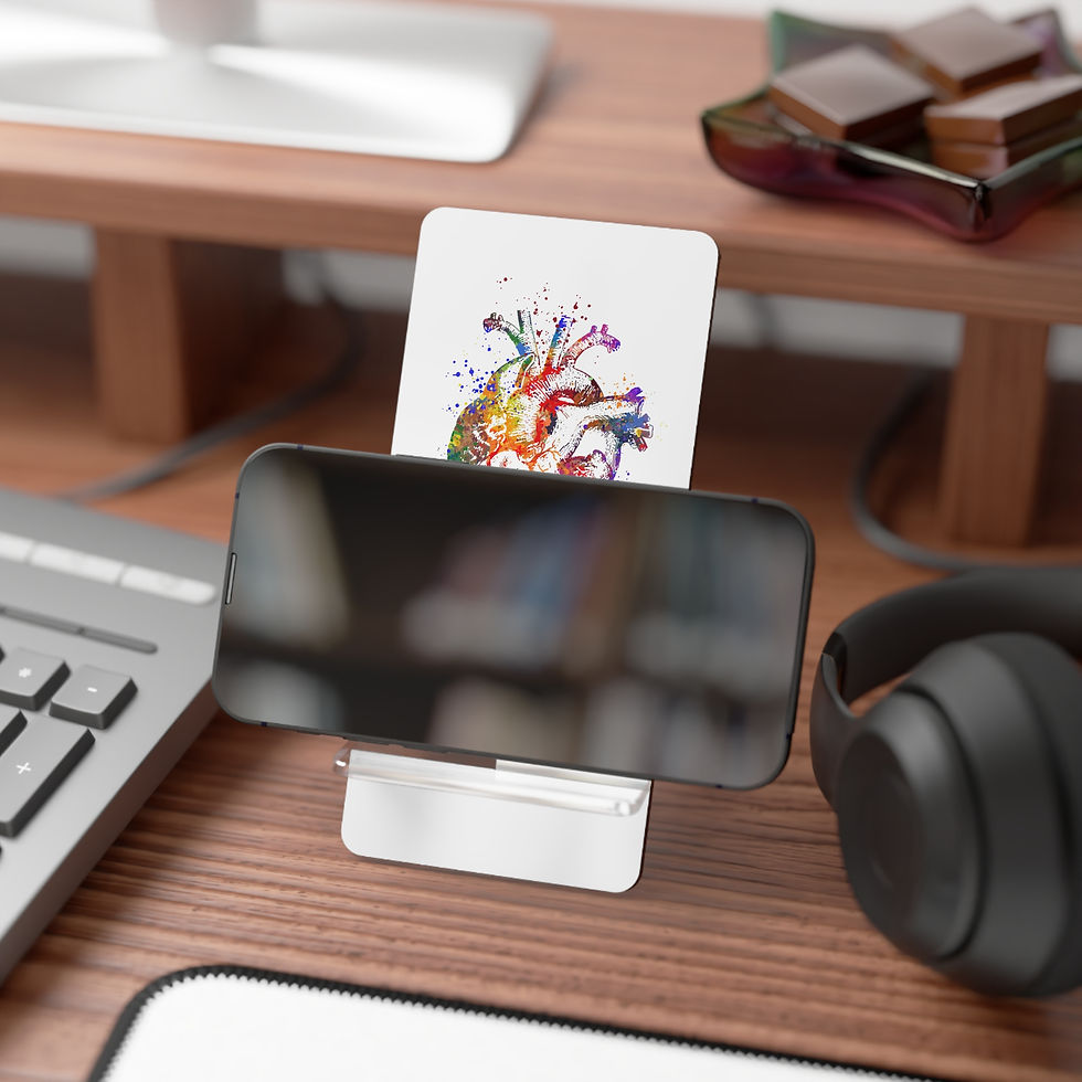 Thumbnail: Colorful Heart Art Smartphone Stand, Desk Organizer, Creative Gift, Phone Holder