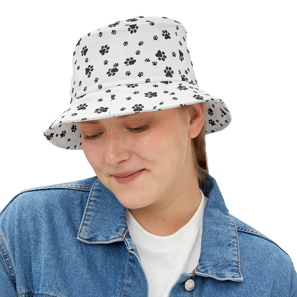 Thumbnail: Paw Print Bucket Hat, Pet Lover's Hat, Summer Accessory, Unique Dog Mom Gift