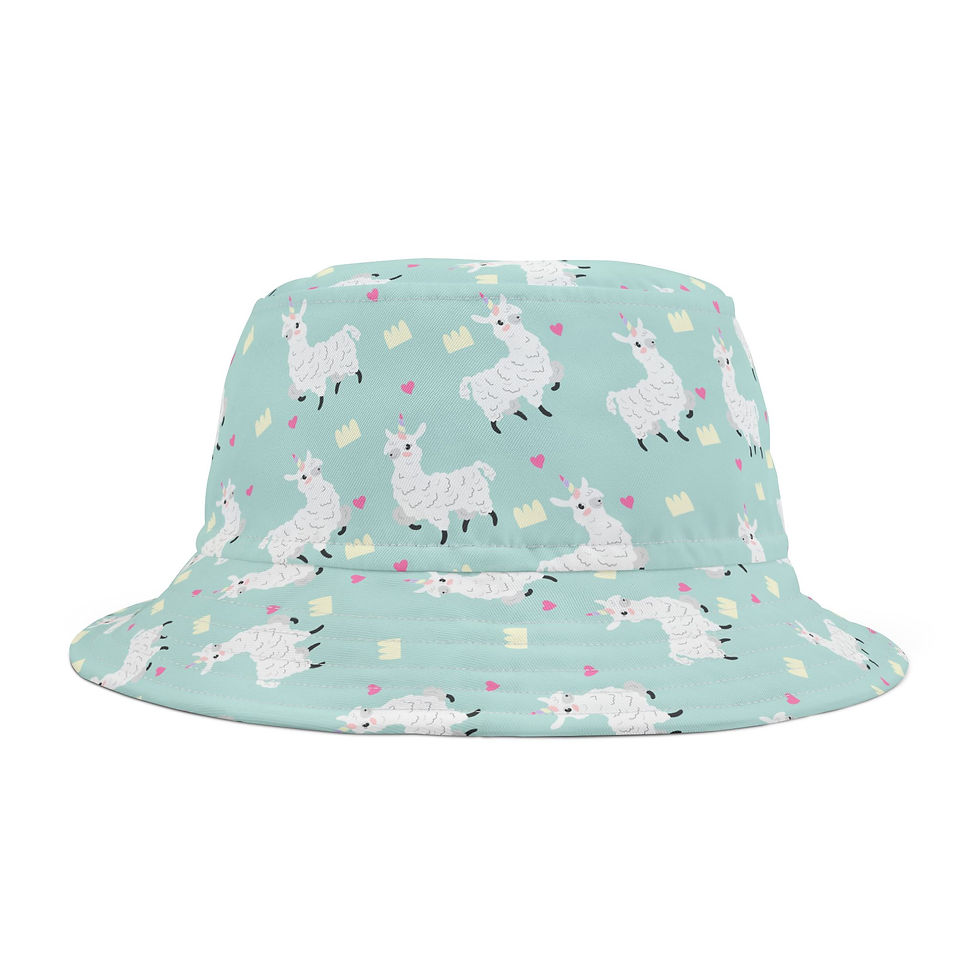 Thumbnail: Llama Love Bucket Hat, Cute Summer Hat, Animal Print Accessory, Beach Hat