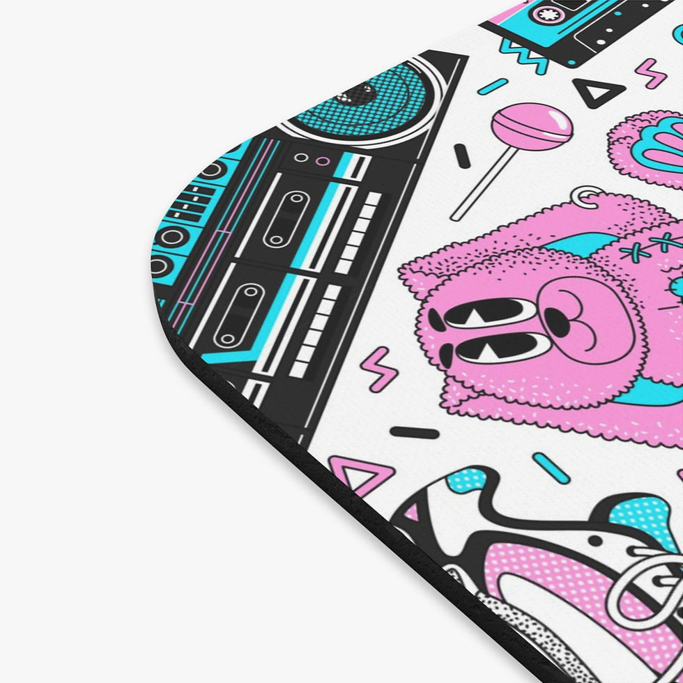 Retro Vibe Mouse Pad, Gamer Accessory, Desk Decor, Office Gift, Music Theme