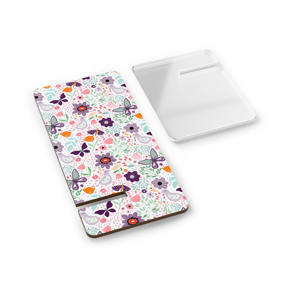 Thumbnail: Floral Mobile Phone Stand, Decorative Smartphone Holder, Desk Accessory, Gifts