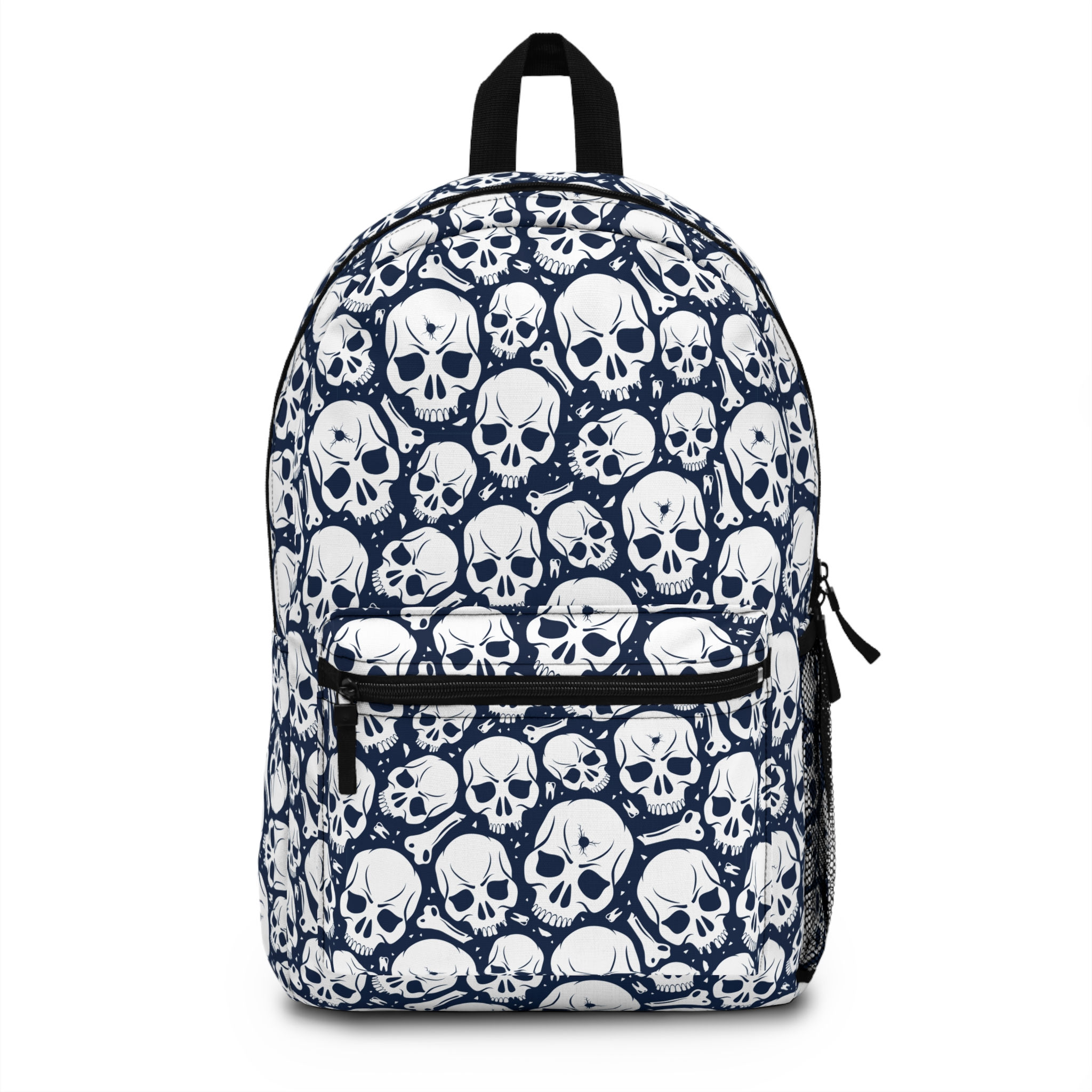 Edgy Skull Print Backpack, Punk Fashion Backpack, Unique Gothic Accessory