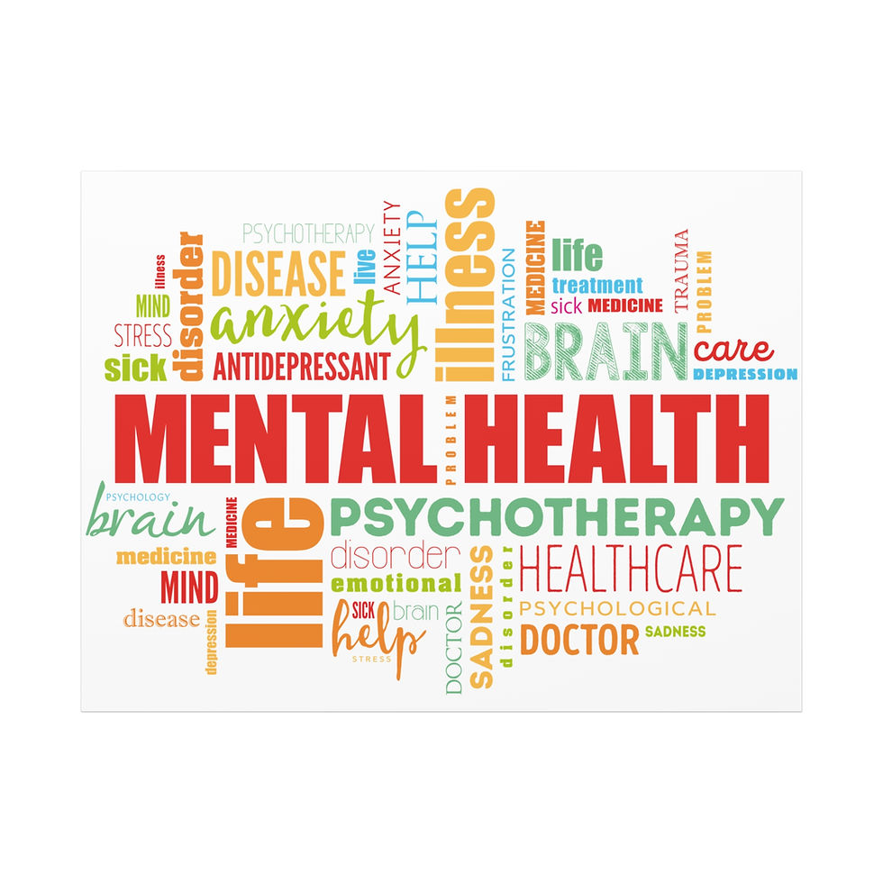 Thumbnail: Mental Health Canvas Art Print, Anxiety Awareness, Gift for Therapists in Gray
