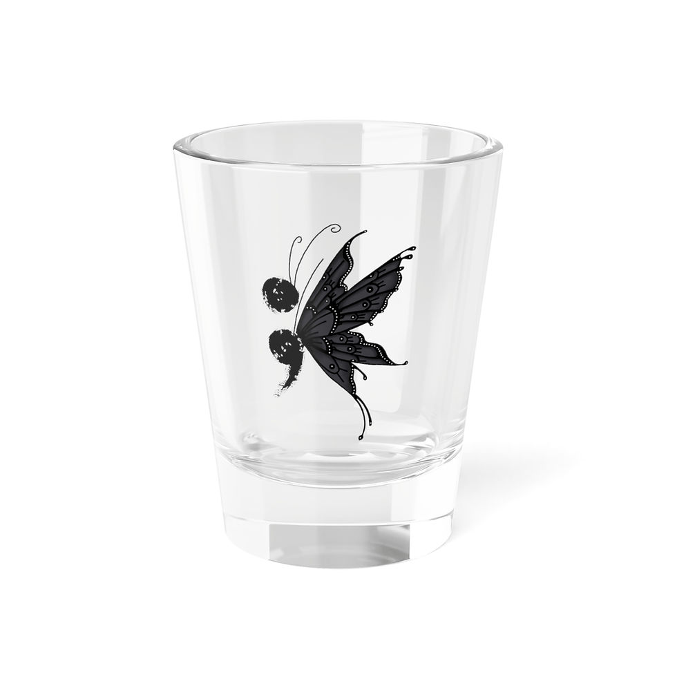 Suicide Awareness Shot Glass, Artistic Drinkware, Elegant Home Bar Decor