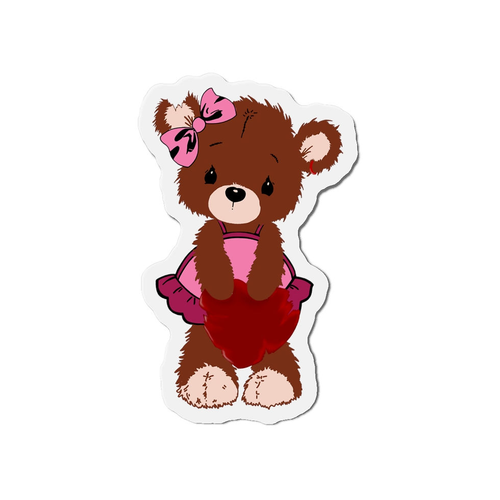 Baby Bear in Pink Die-Cut Magnet