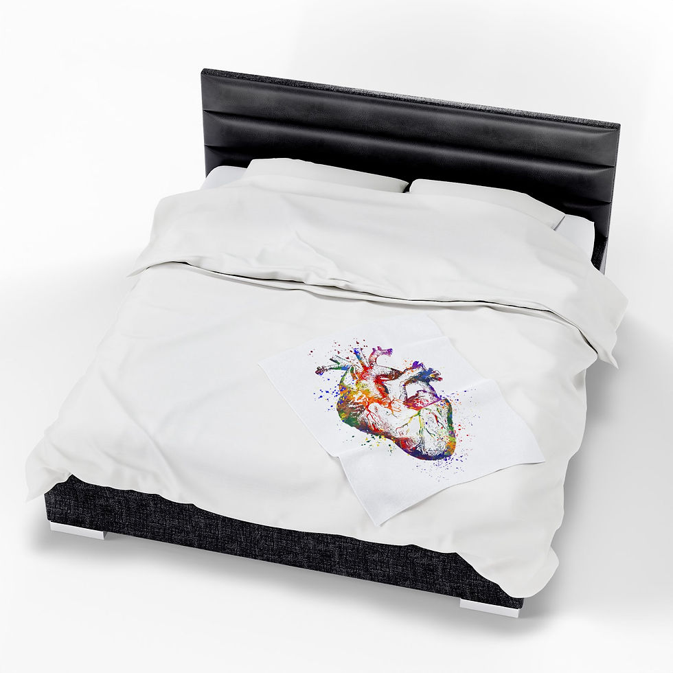 Thumbnail: Colorful Heart Design Velveteen Plush Blanket, Cozy Throw, Gifts, LGBTQ, White