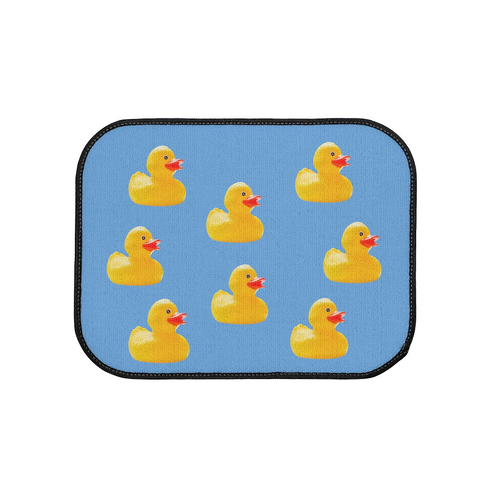 Light Blue Ducky Car Floor Mats, 1pc