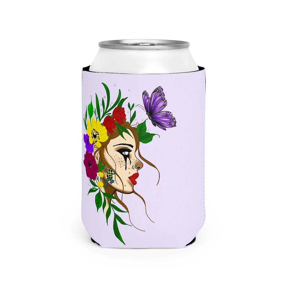 Thumbnail: Lady with the Butterfly Can Cooler Sleeve