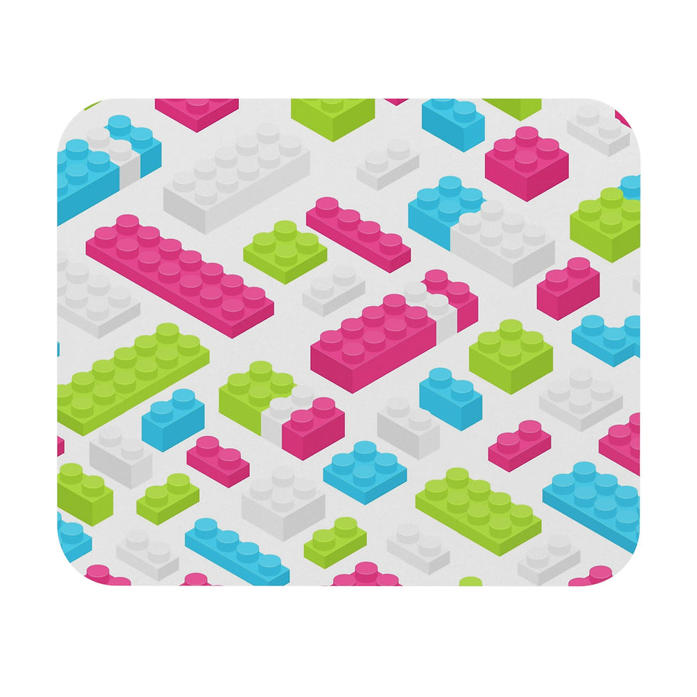 Colorful Building Blocks Mouse Pad, Desk Accessory, Gamer, Creative Workspace