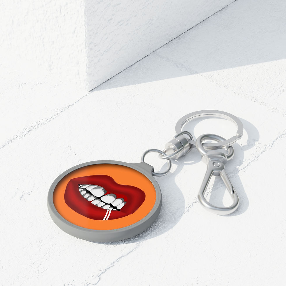 Thumbnail: Big Lips Keyring Tag Orange