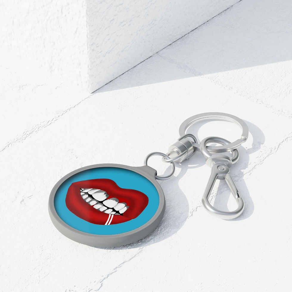 Thumbnail: Big Lips Keyring Tag Blue