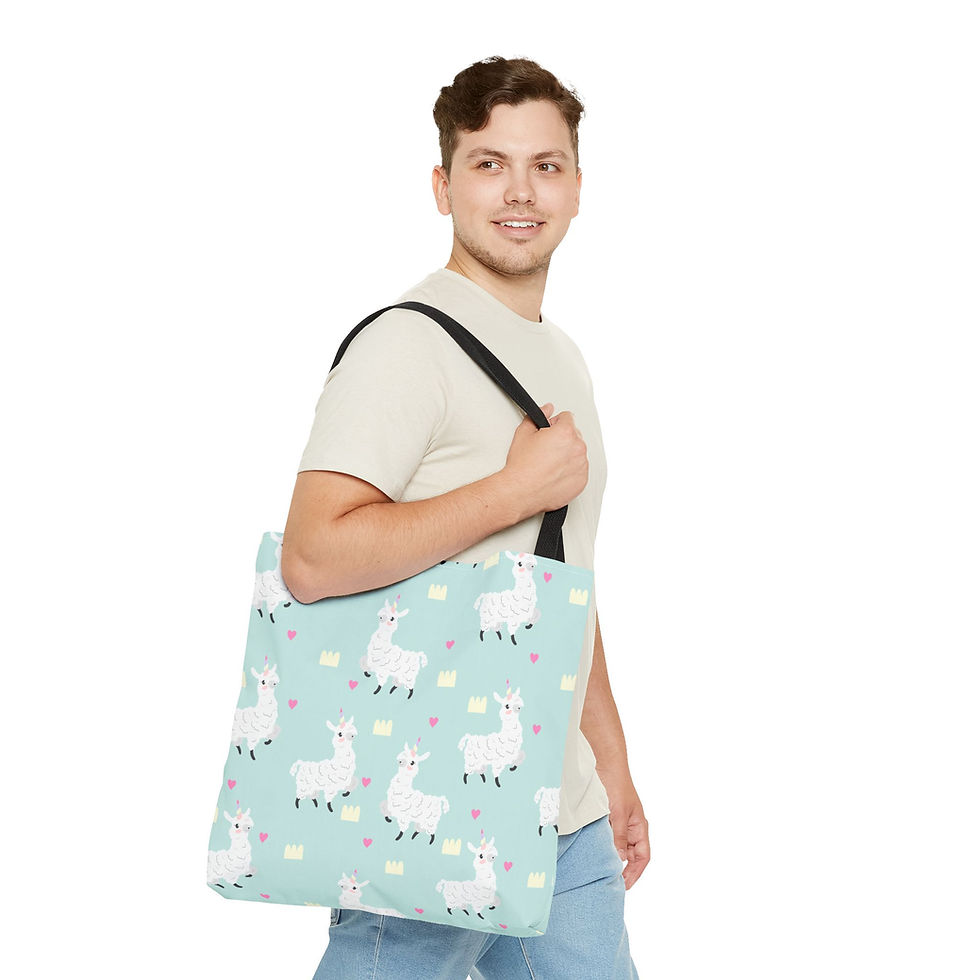 Thumbnail: Cute Llama Tote Bag, Shopping Bag, Eco-Friendly Gift, Adorable Animal Accessory