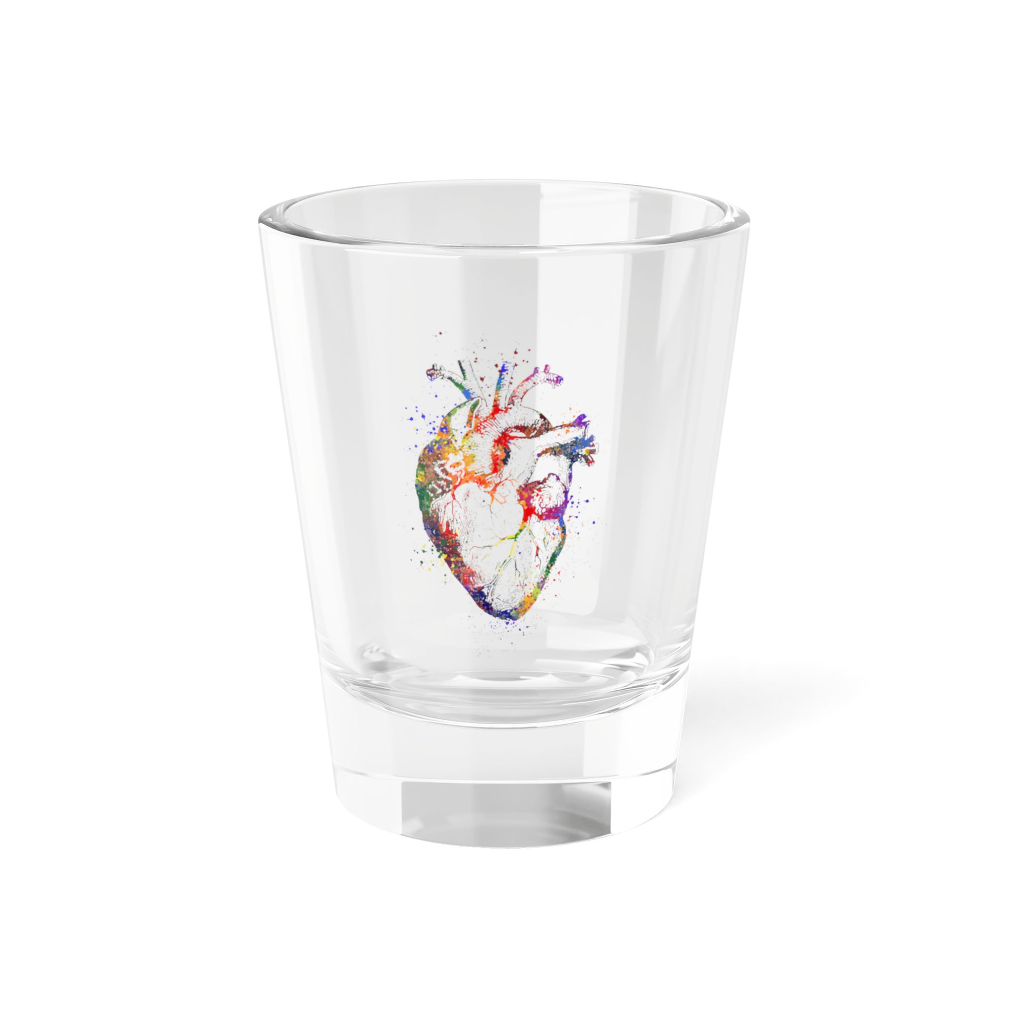 Colorful Heart Shot Glass, 1.5oz | Unique Barware, Heart-themed Collectible