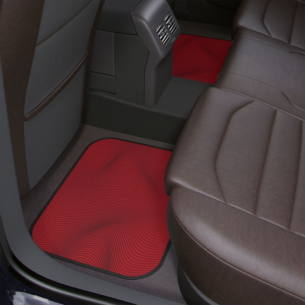 Thumbnail: Wavy Lines in Red Car Floor Mats, 1pc