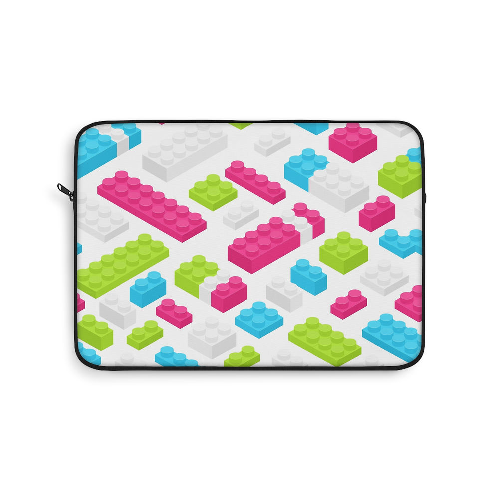 Colorful Lego-Inspired Laptop Sleeve, Tech Accessory, Gift for Gamers, School
