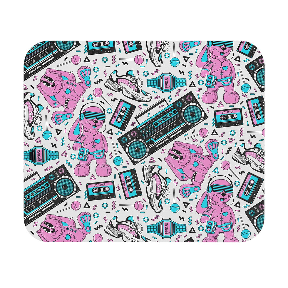 Retro Vibe Mouse Pad, Gamer Accessory, Desk Decor, Office Gift, Music Theme