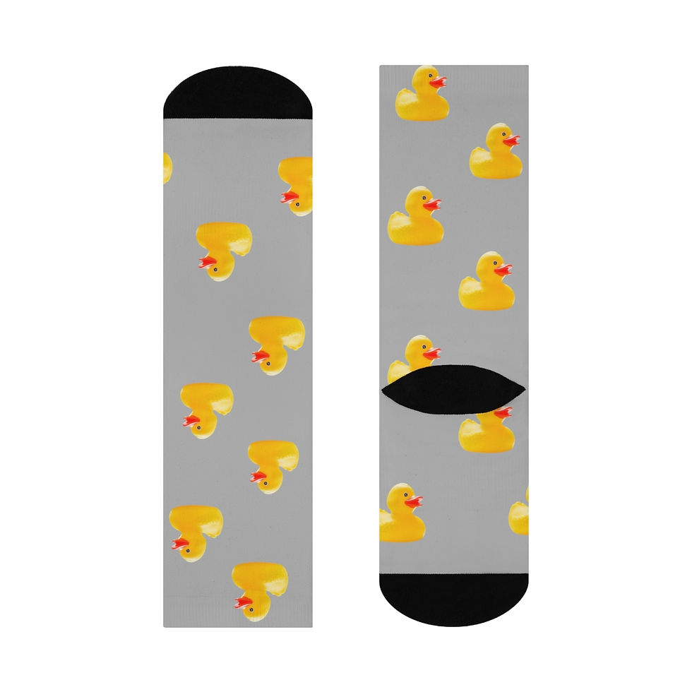 Thumbnail: Gray Duck Cushioned Crew Socks