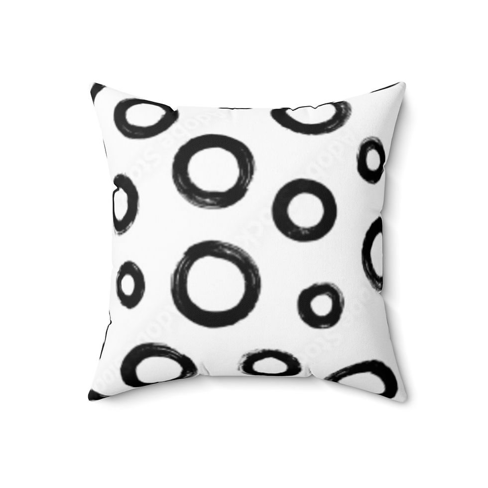 Thumbnail: Black Circles Square Pillow