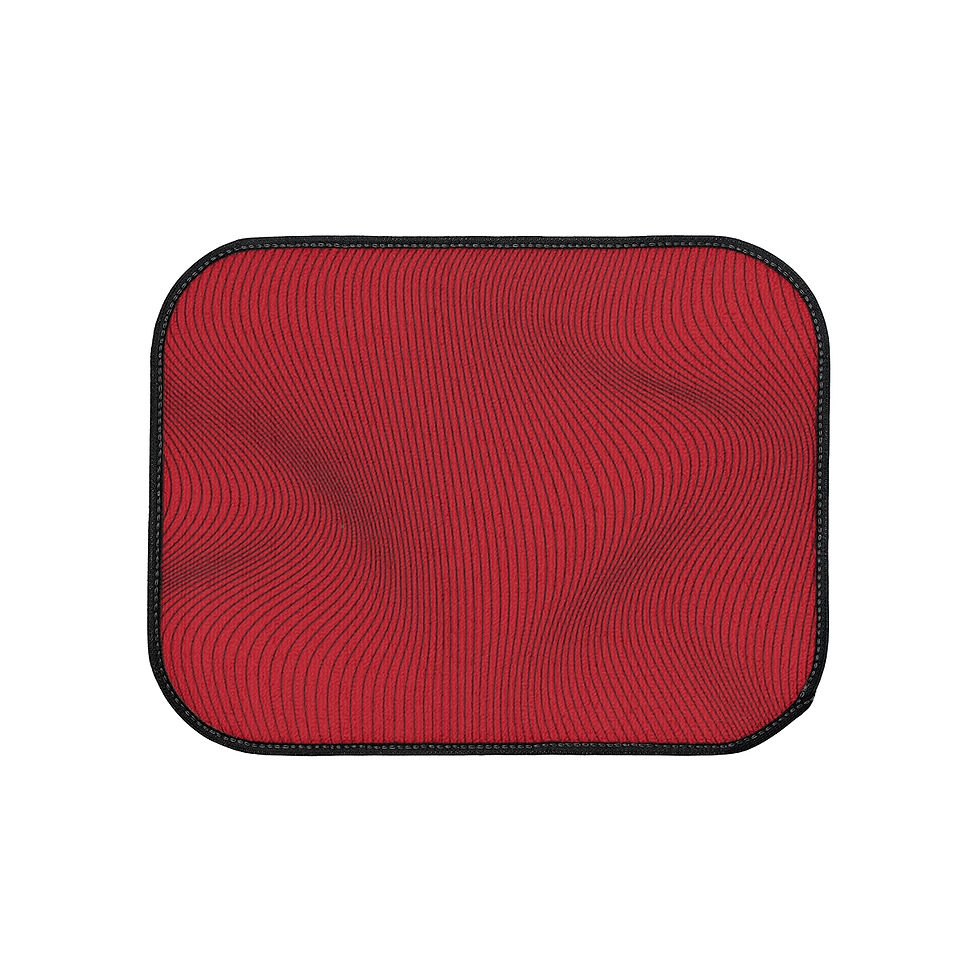 Wavy Lines in Red Car Floor Mats, 1pc