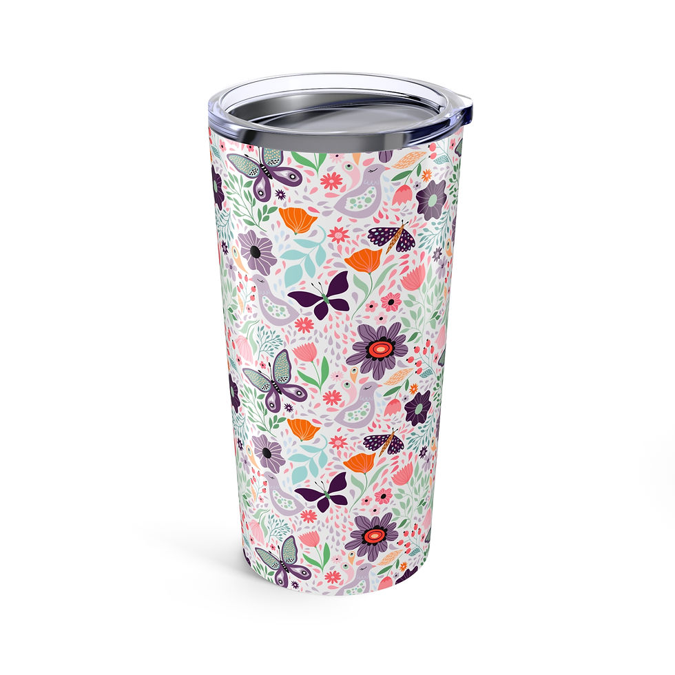 Thumbnail: Floral 20oz Tumbler, Travel Mug, Coffee Cup, Floral Design, Birthday Gifts