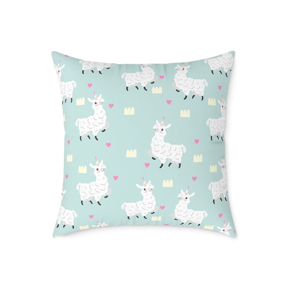 Thumbnail: Cute Llama Square Pillow , Cozy Home Decor, Nursery Cushion, Gift, Llama Lover