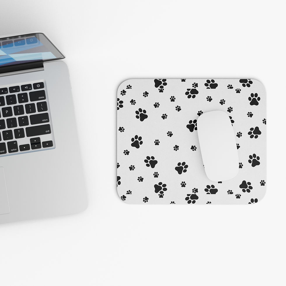 Thumbnail: Dog Lover Paw Print Mouse Pad, Animal-themed Accessory, Perfect for Home Office