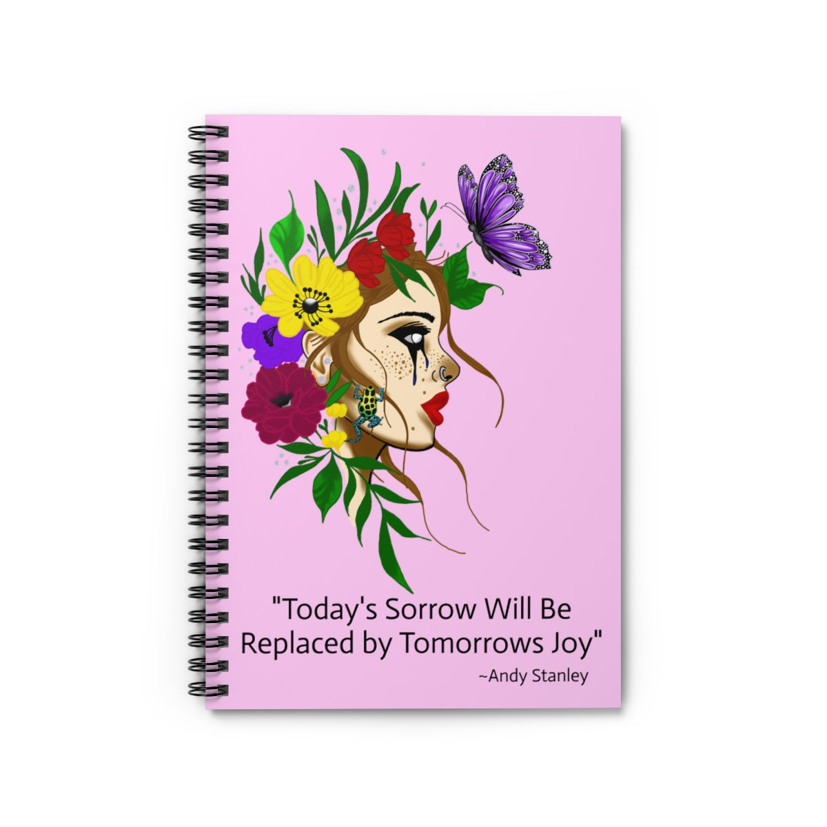 Lady with the Butterfly Spiral Notebook
