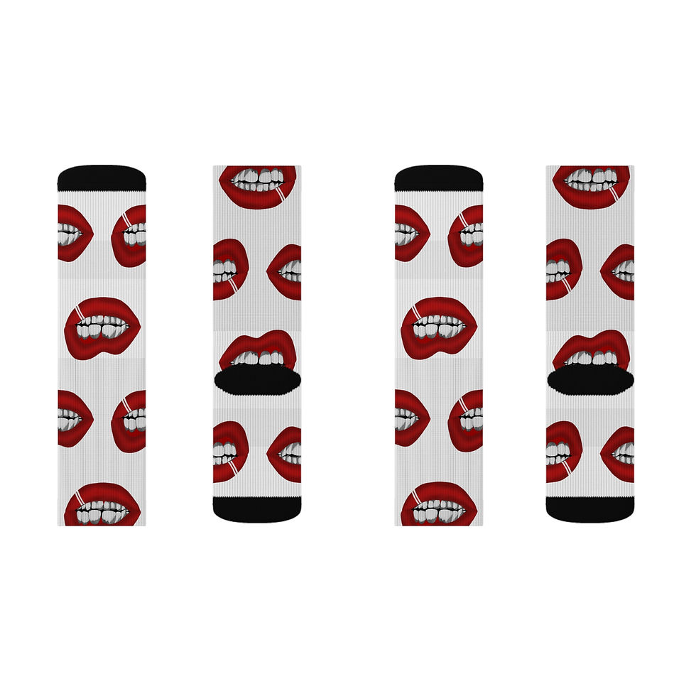 Thumbnail: Bold Lips Sublimation Socks | Fun Fashionable Socks, Gifts, Trendy Footwear
