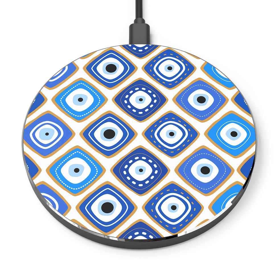 Vibrant Wireless Charger with Geometric Pattern, Quick Charge for Home or Office