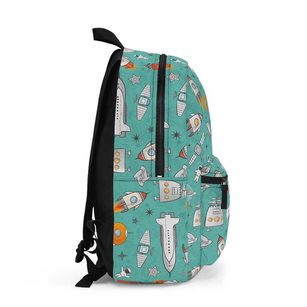 Space Adventure Backpack, Kids Backpack, Rocket Print Bag, School Bag, Backpack