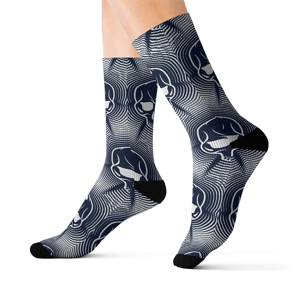 Edgy Skull Pattern Socks | Cozy Lounge Wear, Trendy Streetwear, Footwear