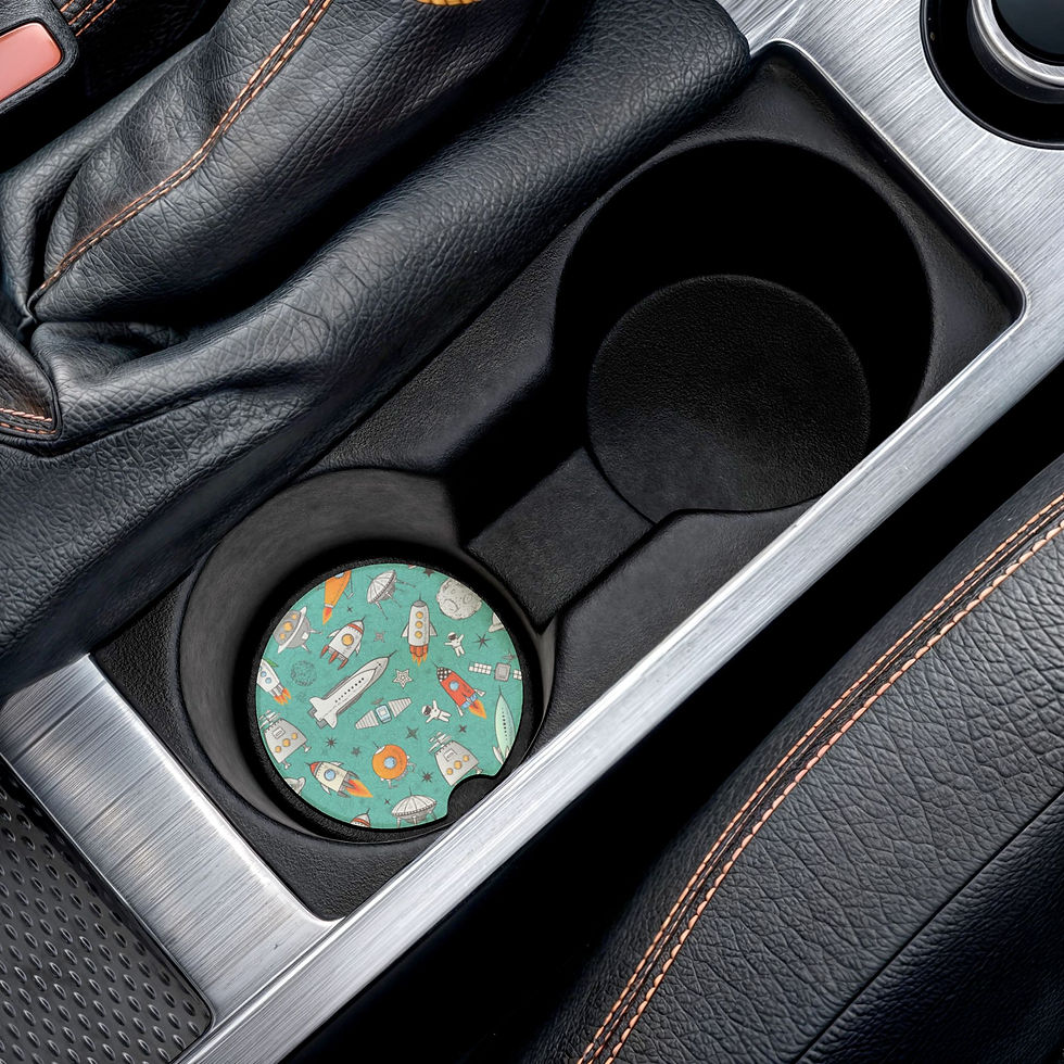 Thumbnail: Outer Space Soapstone Car Coaster, Fun Space Theme, Car Accessories, Kids Fun