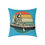 Thumbnail: Retro Astronaut Square Poly Canvas Pillow - Space Decor, Cosmic Blue Cushion