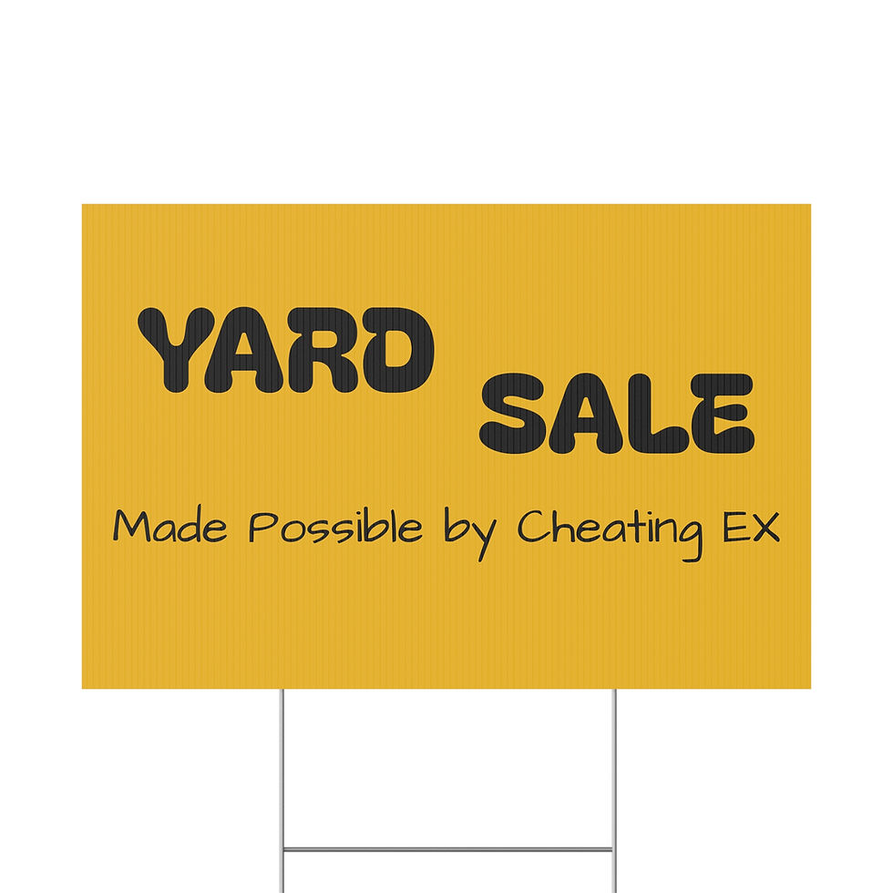 Cheeky Yard Sign for Garage Sale, Funny, Unique, Great for Yard Sales in Yellow