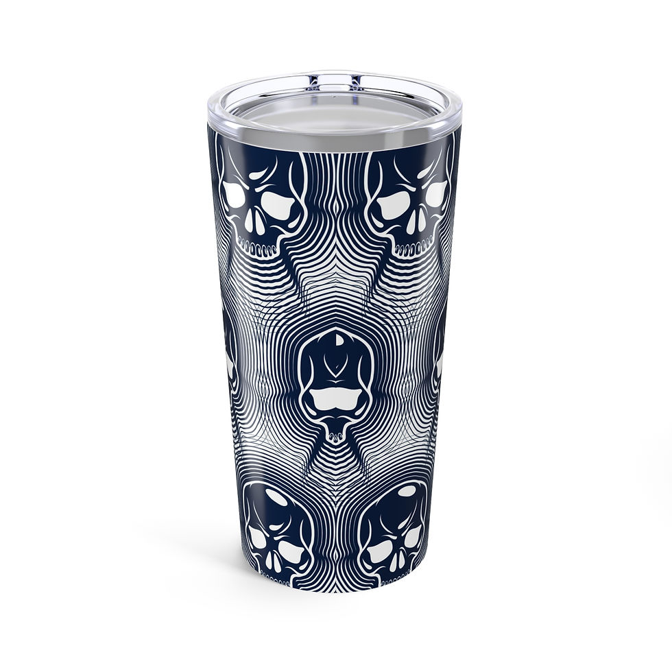Skull Pattern Tumbler 20oz | Gothic Drinkware, Unique Gift, Cool Travel Mug