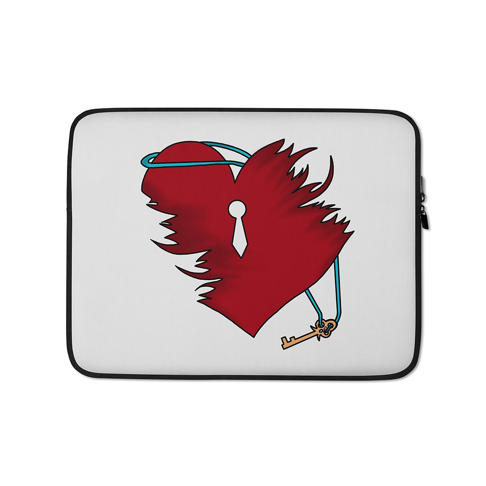 Thumbnail: Key to the Heart Laptop Sleeve Gray
