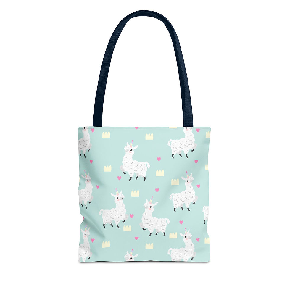 Thumbnail: Cute Llama Tote Bag, Shopping Bag, Eco-Friendly Gift, Adorable Animal Accessory