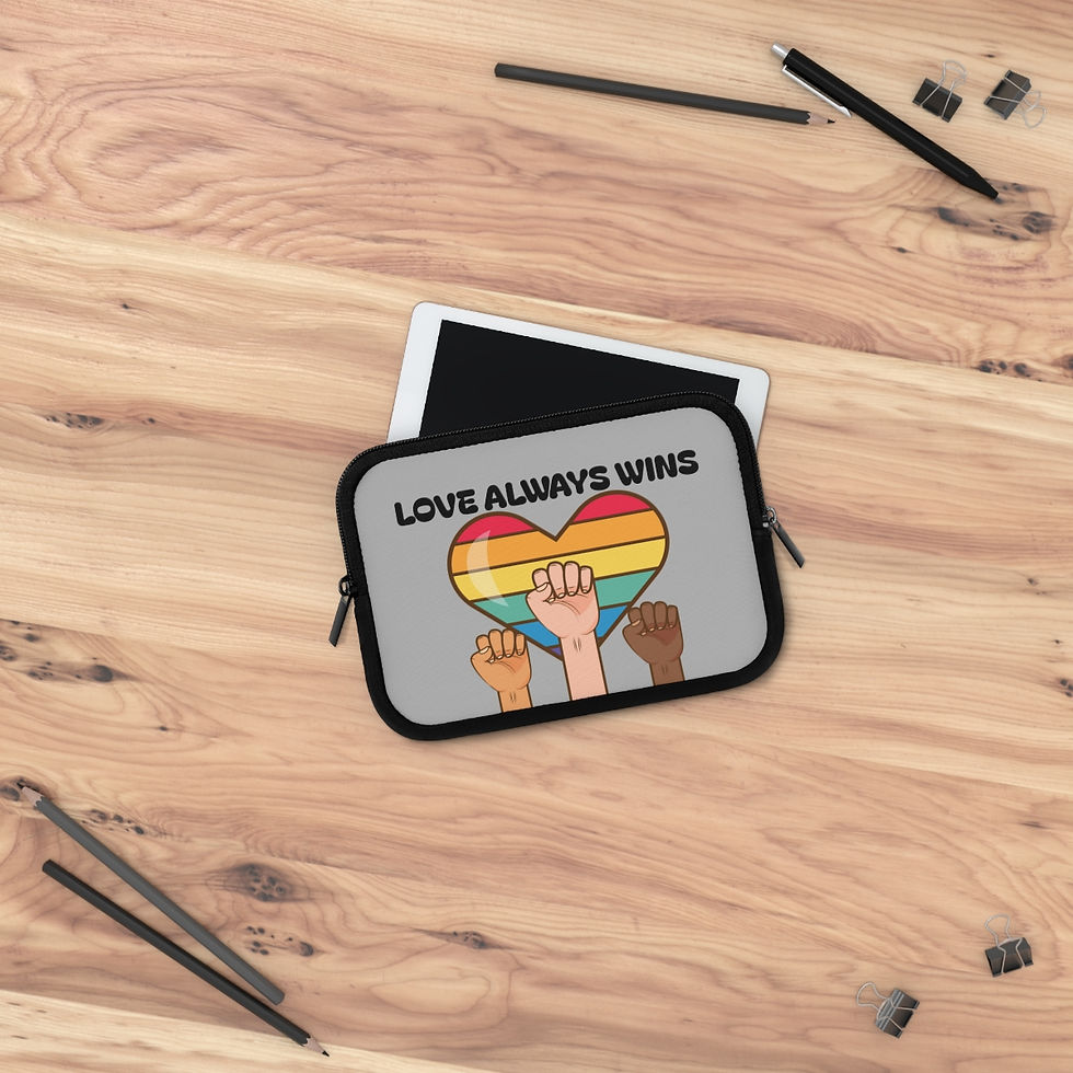 Thumbnail: Laptop Sleeve Love Always Wins Heart Three Hands Quote Design