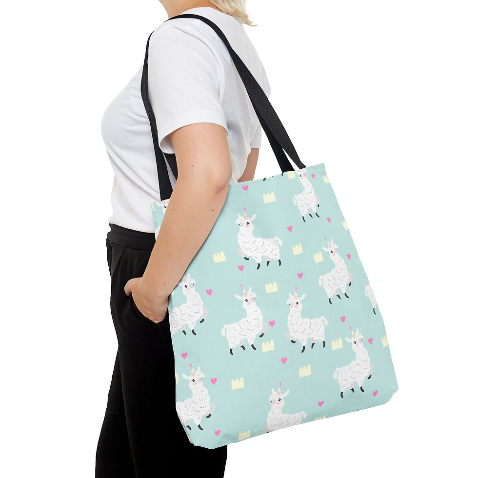 Thumbnail: Cute Llama Tote Bag, Shopping Bag, Eco-Friendly Gift, Adorable Animal Accessory