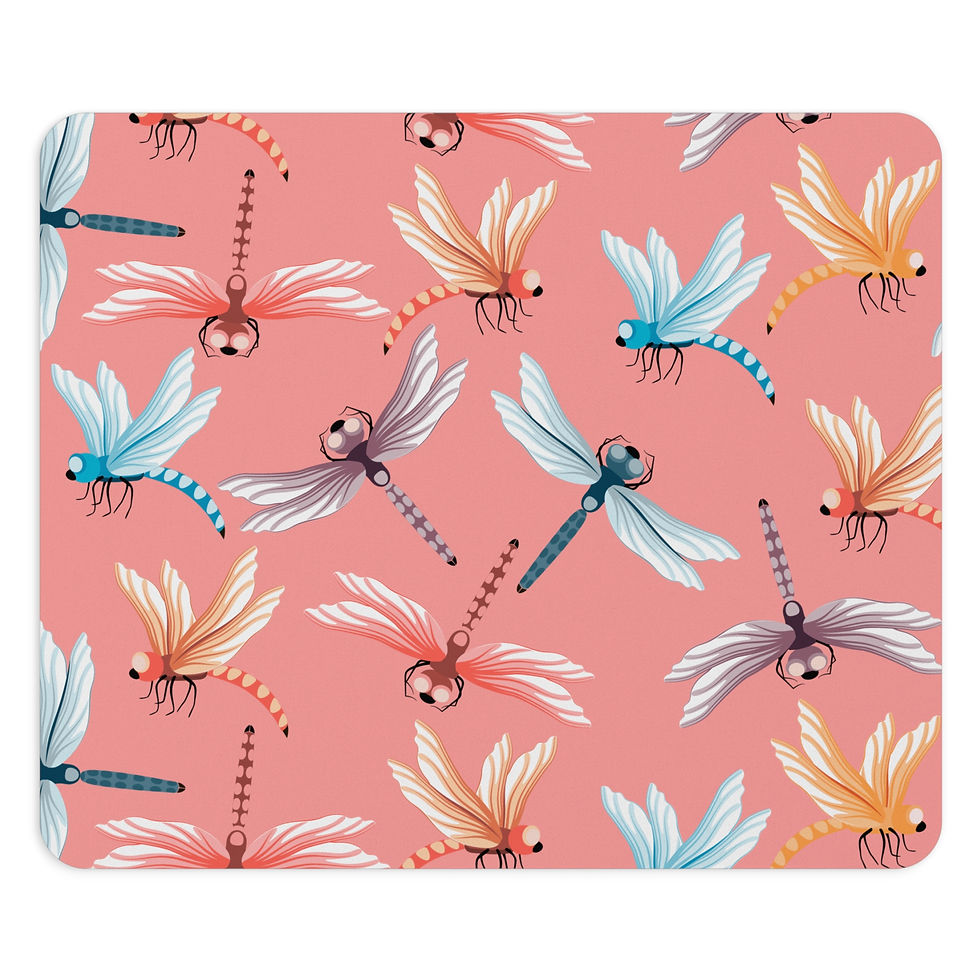 Thumbnail: Dragonfly Pattern Mouse Pad, Cute Desk Decor, Office Gift, Gamer Accessory
