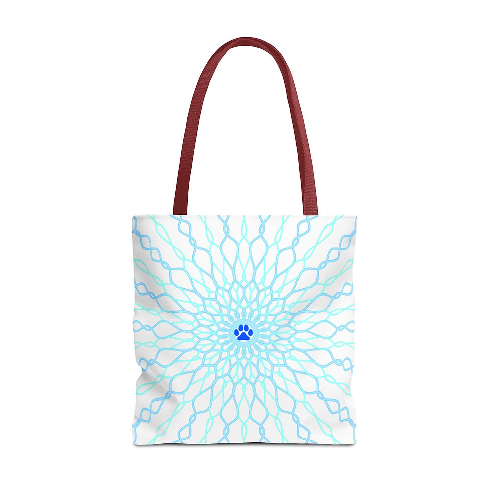 Thumbnail: Blue Mandala Pattern Tote Bag, Eco-Friendly Reusable Bag, Beach & Shopping Tote