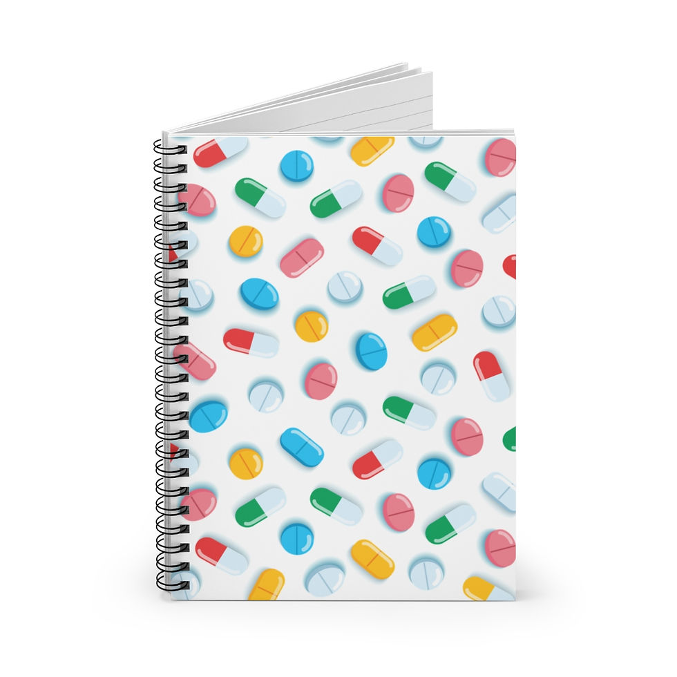 Meds Shown on a Spiral Notebook - Ruled Line