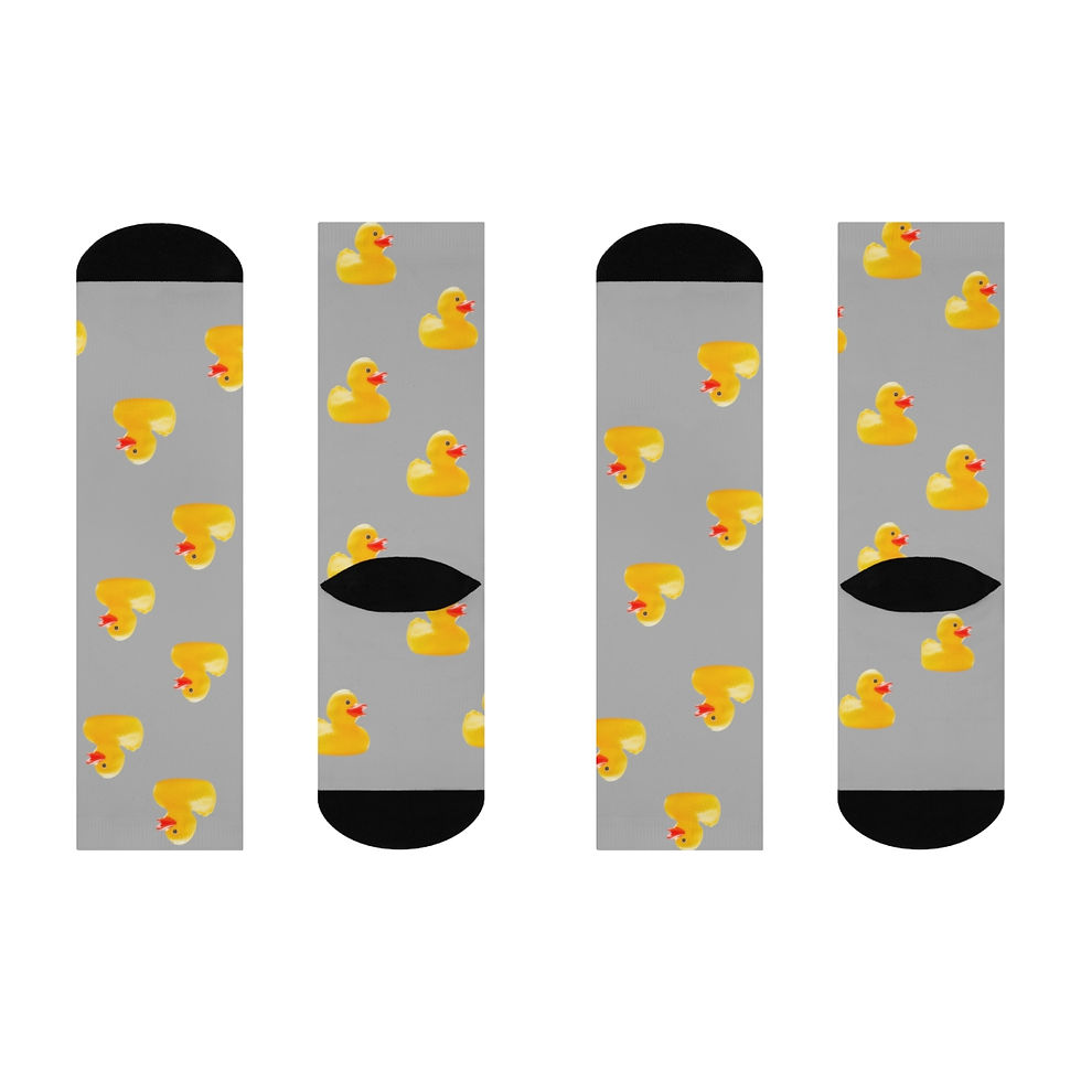 Thumbnail: Gray Duck Cushioned Crew Socks