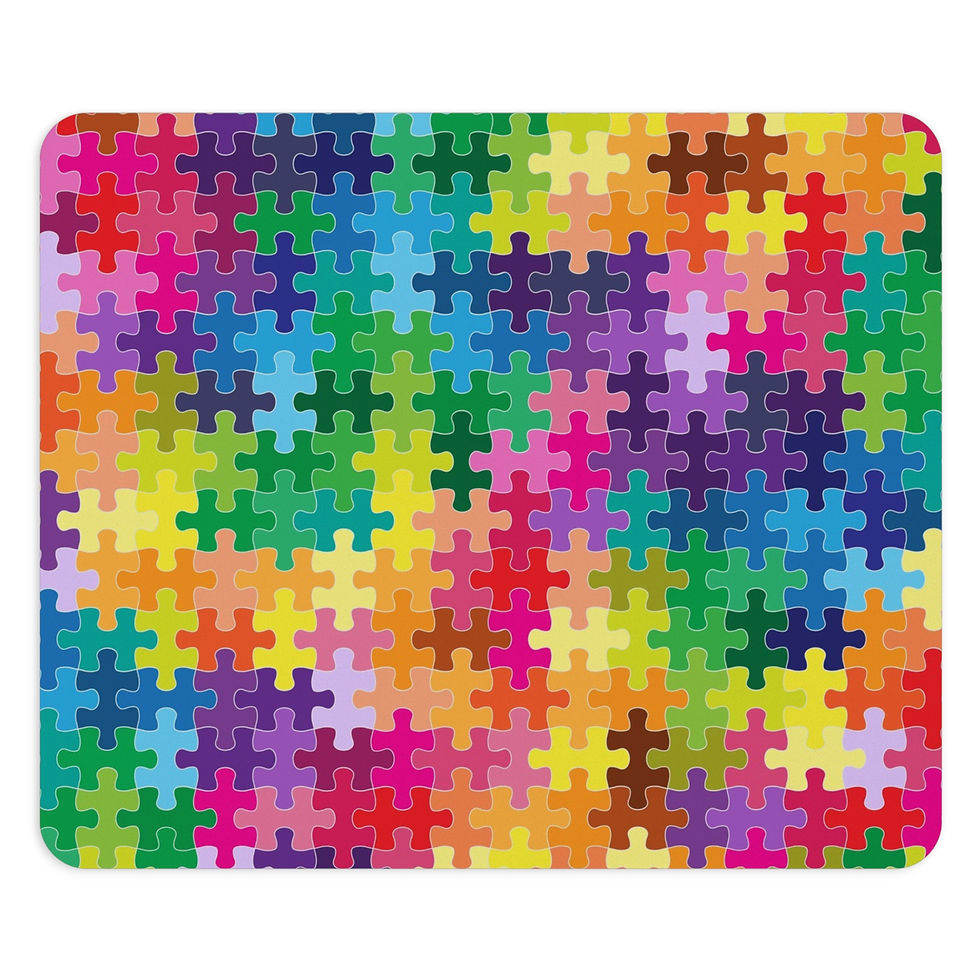 Colorful Puzzle Pattern Mouse Pad | Desk Accessory, Office Gift, Gaming Mousepad