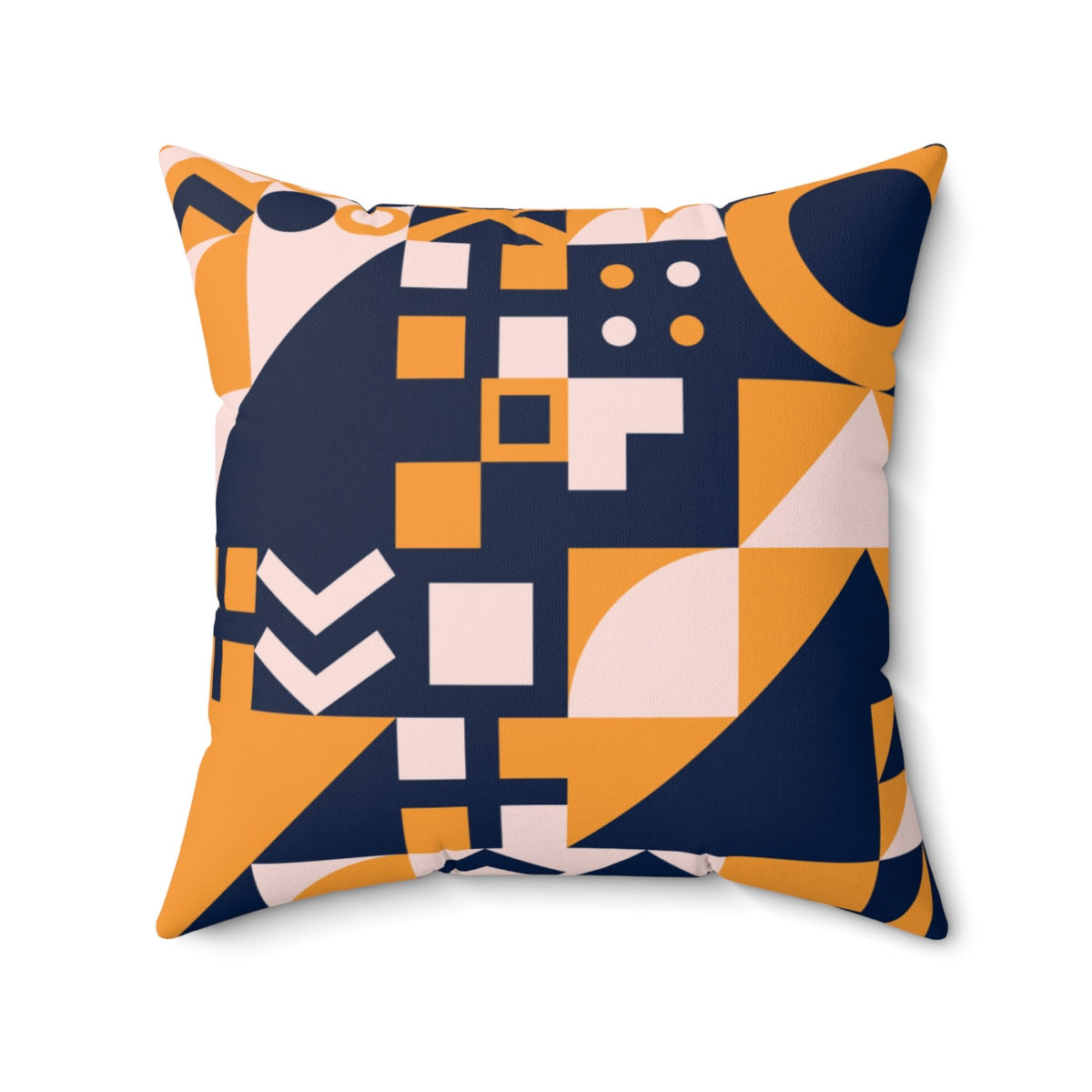 Orange and Blue Square Pillow