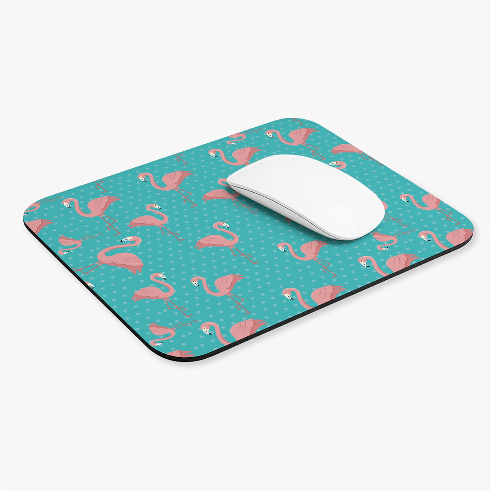 Thumbnail: Tropical Flamingo Mouse Pad, Fun Desk Accessory, Home Office, Cute Pink Flamingo
