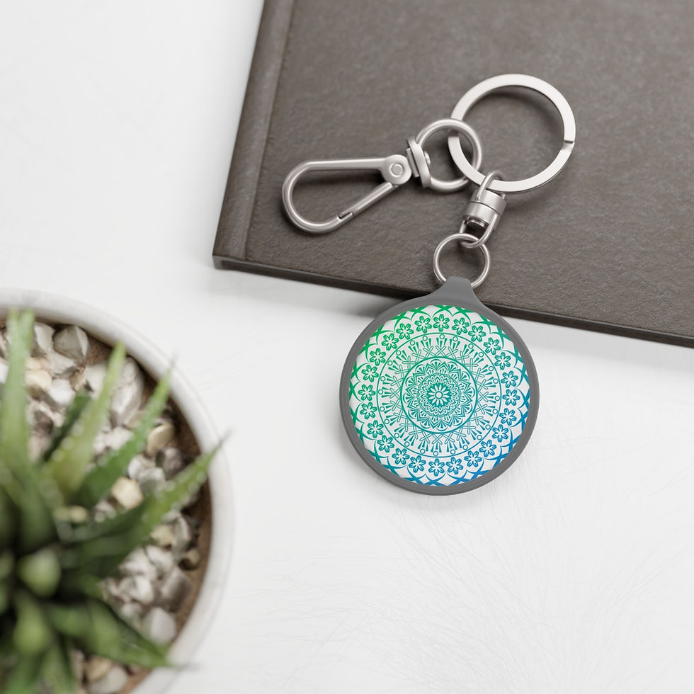 Thumbnail: Blue and Green Keyring Tag