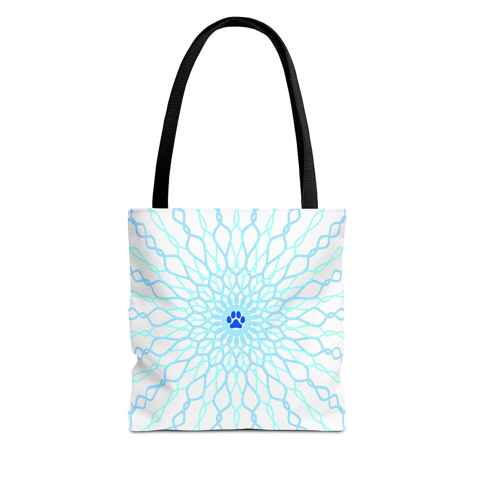 Blue Mandala Pattern Tote Bag, Eco-Friendly Reusable Bag, Beach & Shopping Tote