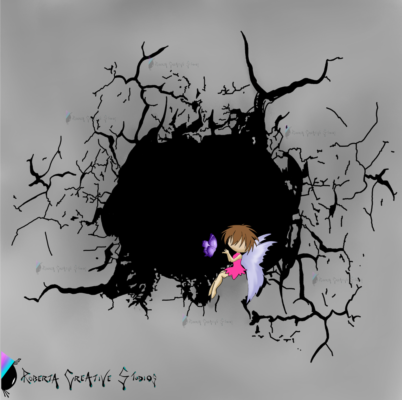 Broken Wall with Angel